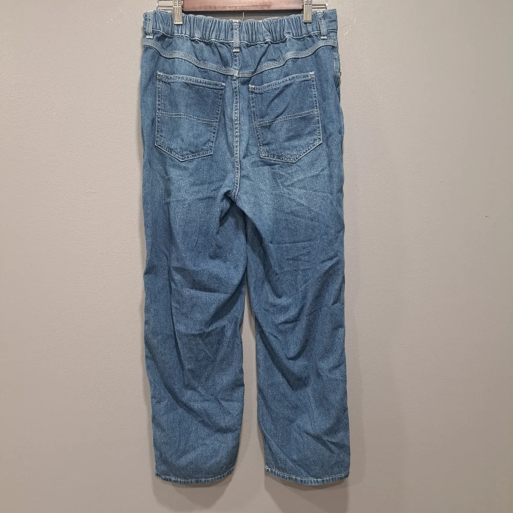 Free People Size‎ M Chloe Baby Barrel Jeans Cropped Ankle Flaw